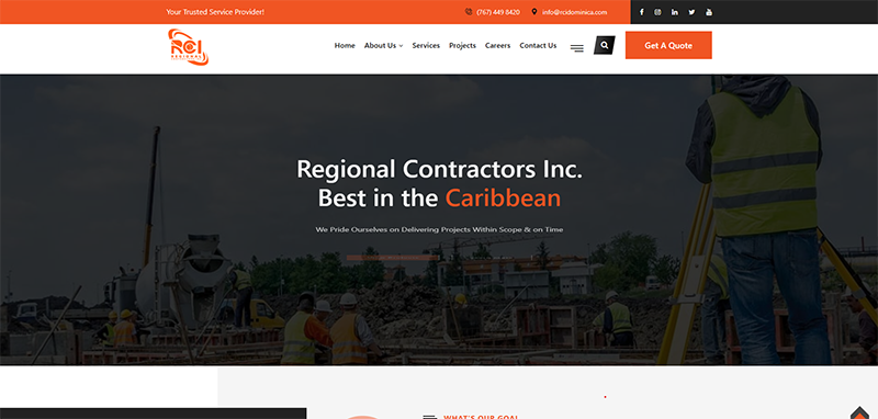 Regional Contractors website
