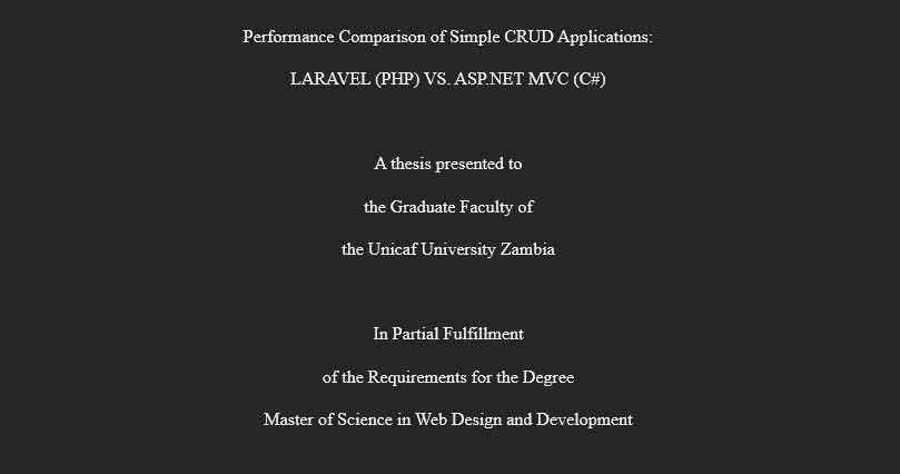 Performance comparison thesis